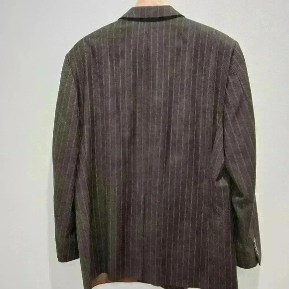 Hickey Freeman Vintage Men's 44R Jacket Sport Coat Wool Cashmere Brown Pinstripe - Picture 8 of 16